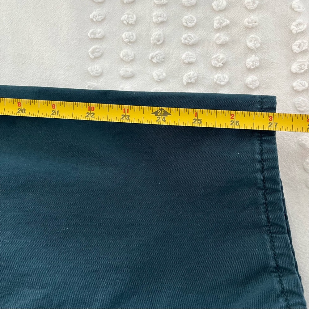 Talbots Slim Ankle Pants Size 12 flat Front Teal Green Cotton Cargo - Picture 4 of 7
